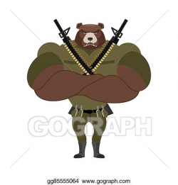 Clip Art Vector - Military strong bear. powerful big monster ...
