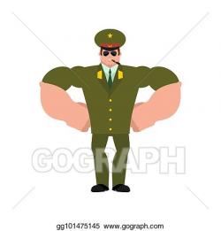 Vector Clipart - Russian officer strong cool serious ...