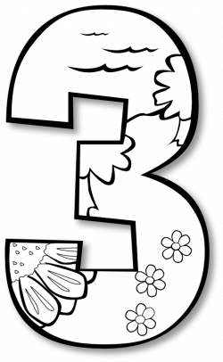 Number 4 Coloring Sheets Clipart Black And White