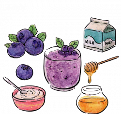 Smoothie Milkshake Muffin Blueberry - Milk honey and blueberry ...