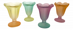 Rainbow Tulip Sundae Glasses - Set of 4 | Chairish