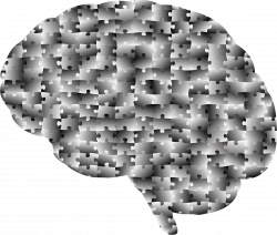 Clipart - Brain Jigsaw Puzzle Grayscale