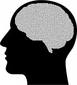 Clipart - Brain Maze Man Silhouette