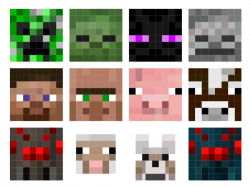 Clipart - Minecraft Faces