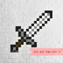 Minecraft SVG - minecraft Sword clipart - svg - clipart, cut file, cricut  file, print file, silhouette