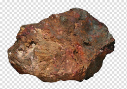 Brown rock, Iron ore Mineral Mining Metal, Rock transparent ...
