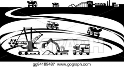 Vector Stock - Extraction of ore from open pit. Clipart ...