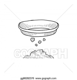 Vector Clipart - Bowl for sifting gold sketch icon. Vector ...