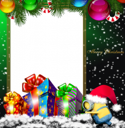 Merry Christmas Green PNG Minion Photo Frame | Christmas ...
