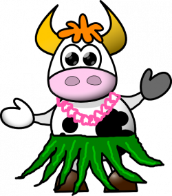 Hula Cow Clip Art free image