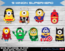 9 Minion Superhero - svg Batman, Captain America, Green ...