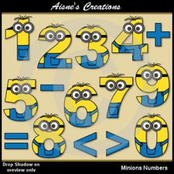 Minion Numbers with matching black & white images | Math for ...