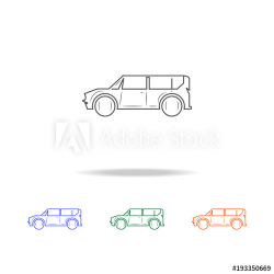 minivan car line icon. Types of cars Elements in multi ...