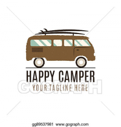 Clipart - Happy camper logo design. vintage bus illustration ...