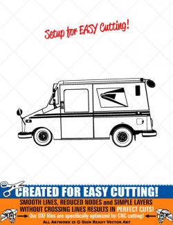US Postal Delivery Mail Truck Clipart-Vector Clip Art Graphics-Digital  Download-Cut Ready Files-CNC-Vinyl Sign Design-eps, ai, svg, dxf, pdf