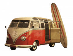 Volkswagen Camper Van and Surf Board transparent PNG - StickPNG