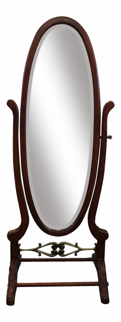 Mahogany Oval Floor Mirror | Chairish