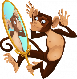 Cartoon Monkey Mirror Illustration - Mirror monkey 672*698 ...