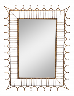 Gold/ Brass Metal Framed Modern Rectangular Wall Mirror | Chairish