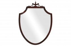 Antique Mahogany Shield Mirror | Chairish