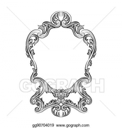 Vector Clipart - Rococo mirror frame decor. Vector ...