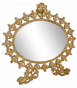 Vintage Standing Gilt Vanity Mirror | Chairish