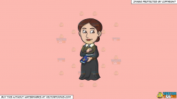 Clipart: A Warm And Friendly Female Missionary on a Solid Melon Fcb9B2  Background