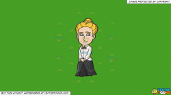 Clipart: A Pretty Female Missionary on a Solid Kelly Green 47A025 Background
