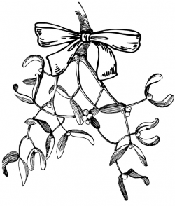 Mistletoe Sprig with Bow | ClipArt ETC