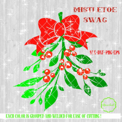 Christmas SVG File, Mistletoe, Bow, Vector Clipart for your Holiday  Decorating, Use with Cricut or Silhouette Cutting file design