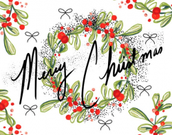 Mistletoe Clip Art, Merry Christmas Clip Art, Wreath Clip Art, Christmas  Planner Stickers, Holiday Clip Art, Floral Christmas