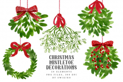 Mistletoe Christmas Clip art ~ Illustrations ~ Creative Market