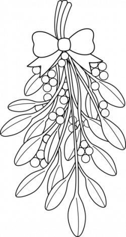 Christmas Mistletoe Line Art - Free Clip Art | Pyrography ...