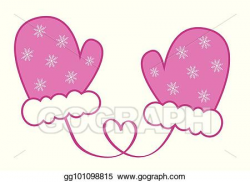 EPS Vector - Pink snowflake mittens. Stock Clipart ...