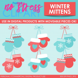 Winter Mittens Clip Art - FlapJack Educational Resources