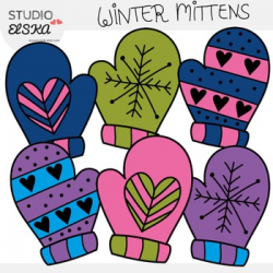 Winter Mittens Clipart (Studio Elska)