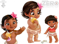 3 Disney Moana Baby Digital Clipart N Mirror Images of 300DPI PNG for  Instant Download