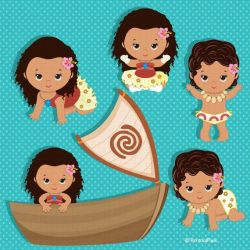 Baby Moana clipart, Moana clipart, Polynesian Princess clipart, Fairytale  clipart, Cute Princess clipart, Fairytale clipart