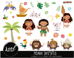 COD466-Moana clipart/disney inspired cliparts/Commercial use/Clipart  Set/Vector Clipart/INSTANT DOWNLOAD