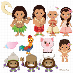 Moana clipart, Polynesian Princess clipart, Fairytale clipart, Cute  Princess clipart, Fairy tale clipart