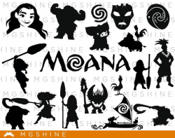 Moana SVG for Cricut, Silhouette - Moana silhouette - Moana png clipart -  Moana dxf vector files dxf, svg, eps, png - TS47