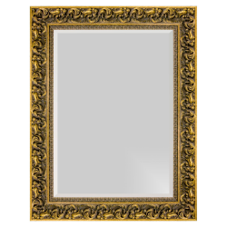 Espelho Decorativo com Moldura Dourada Sombreada com Bisotê