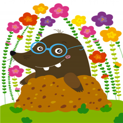 Mole Day with flower clipart free image