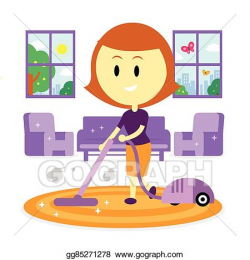 Vector Stock - Mom cleaning house for spring. Stock Clip Art ...