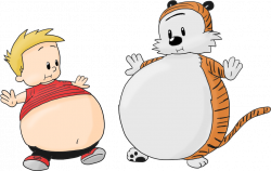Calvin and Hobbes bloated by JuacoProductionsArts on DeviantArt