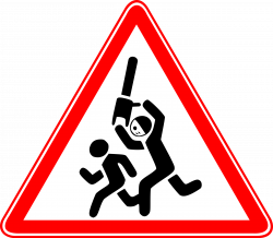 Clipart - Beware of maniacs sign