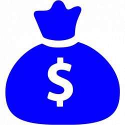 Blue money bag icon - Free blue money bag icons