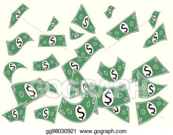Vector Illustration - Falling cash paper money. EPS Clipart ...
