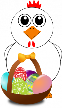 Funny Chicken With A Basket Full Of Easter Eggs Clipart | i2Clipart ...