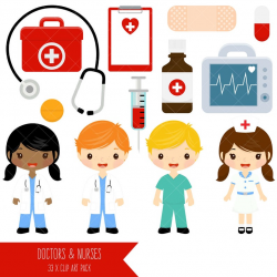 Doctor and Nurse Clipart / Cute Doctors and Nurses Clip Art / First Aid  Clipart